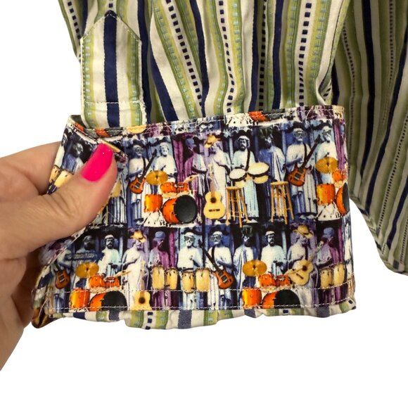 Robert Graham Multicolor Stripe Long Sleeve Flipped Cuff Shirt Men's Size 3XL - Picture 2 of 9